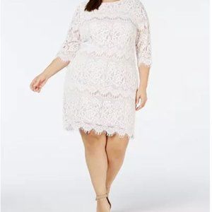 Jessica Howard Ivory Plus Size Lace Dress